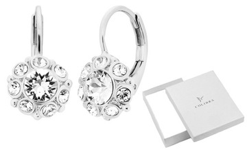 KOLCZYKI SREBRNE Z KRYSZTAŁAMI SWAROVSKI KWIATKI