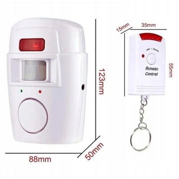 БЕСПРОВОДНАЯ СИГНАЛИЗАЦИЯ ДАТЧИК ДВИЖЕНИЯ СИРЕНА 105 дБ + 2 ПУЛЬТА ДИСТАНЦИОННОГО УПРАВЛЕНИЯ ДЛЯ ДОМАШНЕГО ГАРАЖА