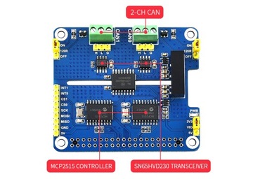 2-канальный изолированный CAN-модуль для Raspberry Pi