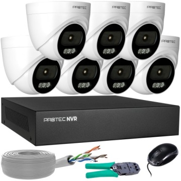 Monitorování 7 kamer Ip 4MPX 2K Poe Kopulový vnitřní mikrofon bez hdd