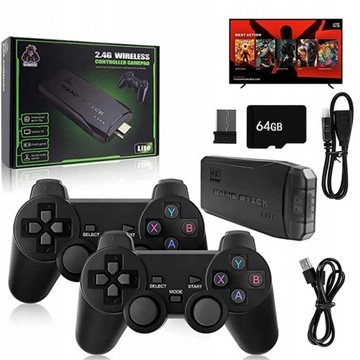 РЕТРО КОНСОЛЬНАЯ ИГРА + 2 БЕСПРОВОДНЫЕ ПАДАШКИ + 15 000 ИГР