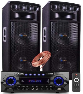 DUŻE KOLUMNY ESTRADOWE 1600W WZMACNIACZ BLUETOOTH