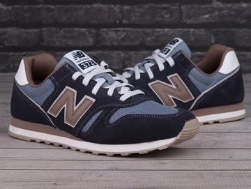 Buty sneakersy męskie sportowe New Balance GRANATOWY, BRĄZOWY, BIAŁY SKÓRA