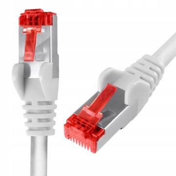 Kabel LAN RJ45 CAT 6 S/FTP AWG27 LSZH biały 1m