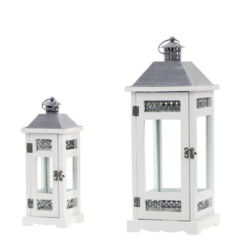 Drewniany LAMPION LATARNIA LATARENKA 32 + 47cm 2w1