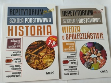 2x Repetytorium Podstawowa HISTORIA 7-8 WOS Wiedz