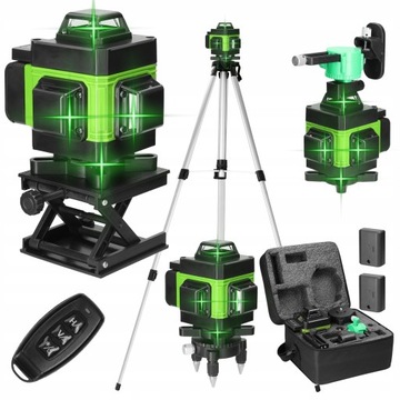 POZIOM LASEROWY z 16 LINIAMI 360 4D statyw