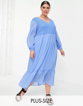 NEW LOOK SUKIENKA PLUS SIZE MIDI NIEBIESKA 46 1MYG