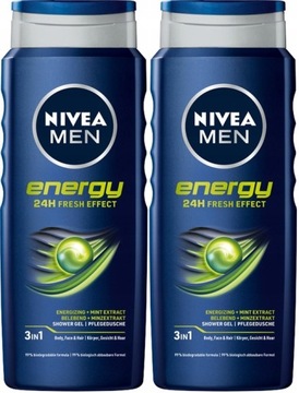 Żel pod prysznic NIVEA MEN Energy 2 x 500ml