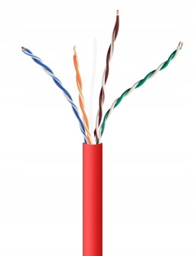 Сетевой кабель UTP LAN CCA кат. 5e красный.