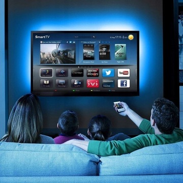 KOLOROWA TAŚMA LEDOWA TV USB RGB PODŚWIETLENIE LED 2M 5V + PILOT LEDY