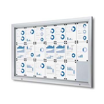 Zamykana gablota zewnętrzna podświetlana 15 x A4