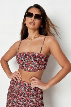 Missguided Petite wrf KWIATY CROP TOP M