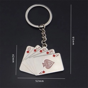 Брелок для карточной игры «Флеш-рояль» с полными уличными картами, казино «Туз, король, королева»