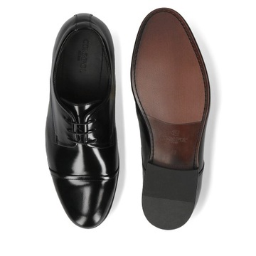 Czarne buty podwyższające Wolter + 7 cm 42