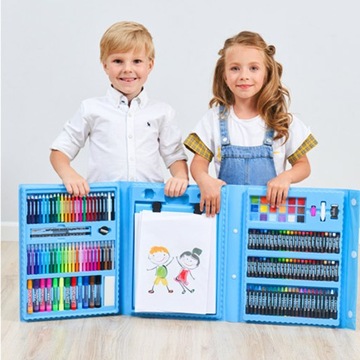 НАБОР ДЛЯ ДЕТСКИХ РИСОВАНИЙ 208el Художественный пластиковый креативный чемодан