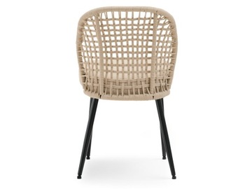 ЛЕГКИЙ, ПРОЧНЫЙ СТУЛ В СТИЛЕ БОХО, ВЕРЕВОЧНЫЙ МОЭ, ПЕСОЧНО-БЕЖЕВЫЙ БУКЛ