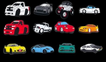ШПИЛЬКИ CROCS ДЛЯ ОБУВИ ШПИЛЬКИ Cars Jeep Auto Набор 12 шт. n1