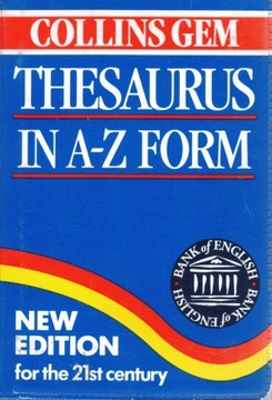 Collins Gem Thesaurus in A-Z Form English NOWY