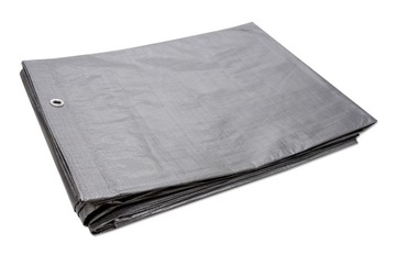 Plandeka zimowa gruba mocna mrozoodporna wzmacniana 130g/m srebrna 4x8m
