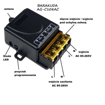 BARAKUDA AGC108 РАДИО 1 КАНАЛ 230V 30A ПОЛЬСКИЙ ИМПОРТЕР