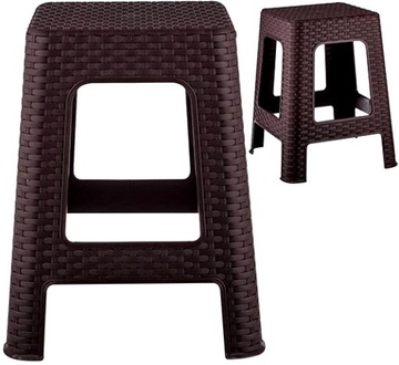 TABORET STOŁEK KUCHENNY ŁAZIENKOWY PLASTIKOWY RATTAN 45CM KRZESŁO