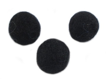 FK025 FILC KULKI KORALIKI WEŁNA czarne 20mm 2szt
