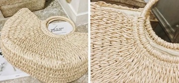 СОЛОМНАЯ КОРЗИНА, ПЛЕТЕНАЯ ПЛЯЖНАЯ КОРЗИНА