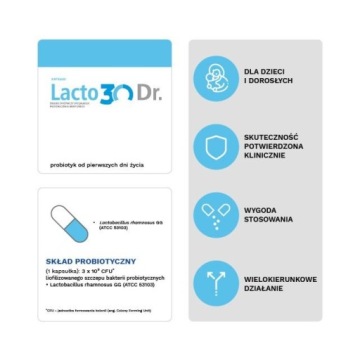 Lacto30Dr, пробиотик 3 миллиарда LGG, 30 капсул