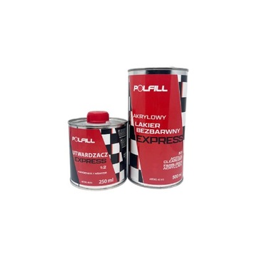 AKRYLOWY LAKIER BEZBARWNY EXPRESS 2K 2:1 POLFILL 500ML + UTWARDZACZ