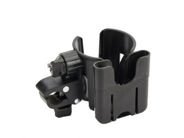 Uchwyt do wózka na telefon kubek butelkę 2w1 black EB659