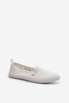 TENISÓWKI TRAMPKI SLIP-ON KLASYCZNE WYGODNE WSUWANE BIAŁE 38