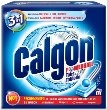 Calgon tabletki odkamieniacz do czyszczenia ochrona pralek 3w1 15 sztuk