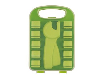 Zestaw kreatywny stempel ozdobny 10 motywów do wytłaczania walizka