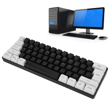 KLAWIATURA GAMINGOWA PODŚWIETLANA MAŁA RGB LED DLA GRACZY CZARNY