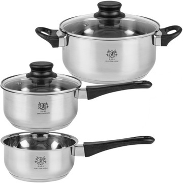 НАБОР СТАЛЬНЫХ ГОРШКОВ БЕЗОПАСНЫЕ ПОТЕНЦИАЛЫ СО СЪЕМНОЙ РУЧКОЙ