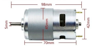 Щеточный двигатель постоянного тока 12–24 В, класс 795, ось 5 мм.