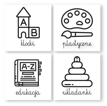 naklejki zabawki na IKEA TROFAST czarno-białe36szt
