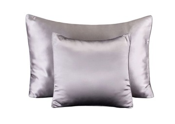 100% Jedwabna Poszewka 40x40 na Poduszka/ę Pościel Silver Srebro