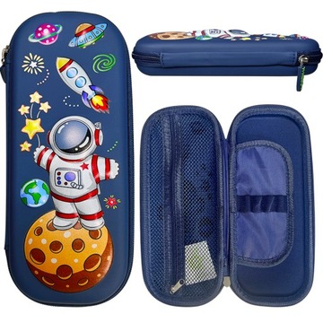 PIÓRNIK SZKOLNY DLA CHŁOPCA USZTYWNIANY ROZKŁADANY 3D ASTRONAUTA KOSMOS