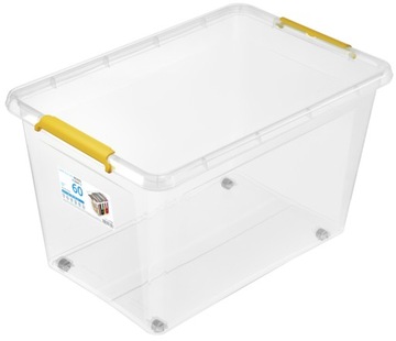 POJEMNIK PLASTIKOWY NA ZABAWKI Z POKRYWĄ KÓŁKA 60L RÓŻ