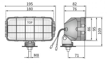 Галогенный отражатель дальнего света 180х86мм H3 FZL