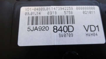 PŘÍSTROJOVÁ DESKA BUDÍK BUDÍKY SKODA RAPID 5JA920840D