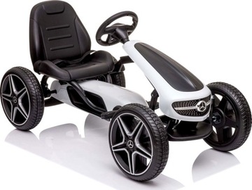 GOKART NA PEDAŁY MERCEDES MIĘKKIE SIEDZENIE BIAŁY