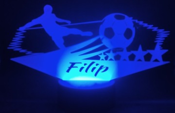 3D СВЕТОДИОДНАЯ ЛАМПА С ПУЛЬТОМ ФУТБОЛИКА С ИМЕНЕМ ПОДАРКА