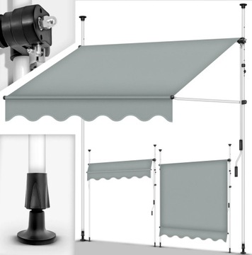 MARKIZA BALKONOWA JASNO SZARA 200cm tillvex