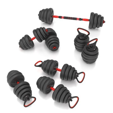 ZESTAW CIĘŻARÓW HANTLE SZTANGA KETTLEBELL HMS SGN130 PRO SET 30KG 6w1