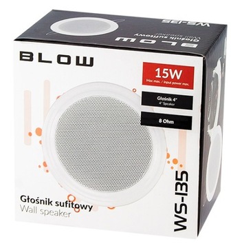 GŁOŚNIK SUFITOWY BLOW WS-135 100mm 15W/8ohm BIAŁY