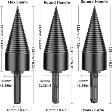 1 сверло для раскалывания древесины с 3 многофункциональными хвостовиками