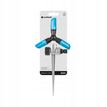 3-РУЧНОЙ ВРАЩАЮЩИЙСЯ ДОЖДЕВАТЕЛЬ CELLFAST С ПРИВОДОМ В САДОВОМ ШТИФТЕ BASIC 150 м2